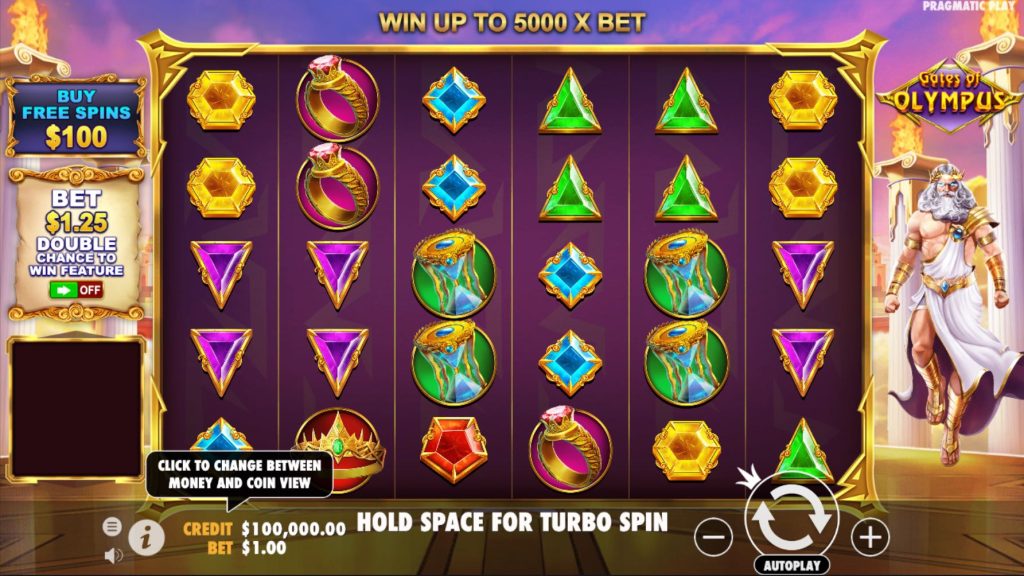 Gates of Olympus main slot screen