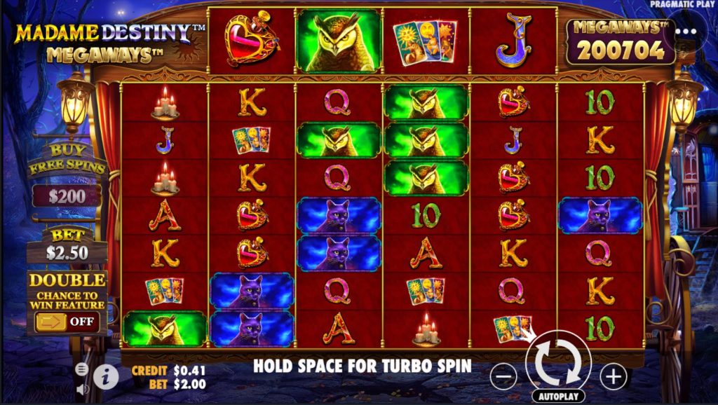 Madame Destiny Megaways main slot screen