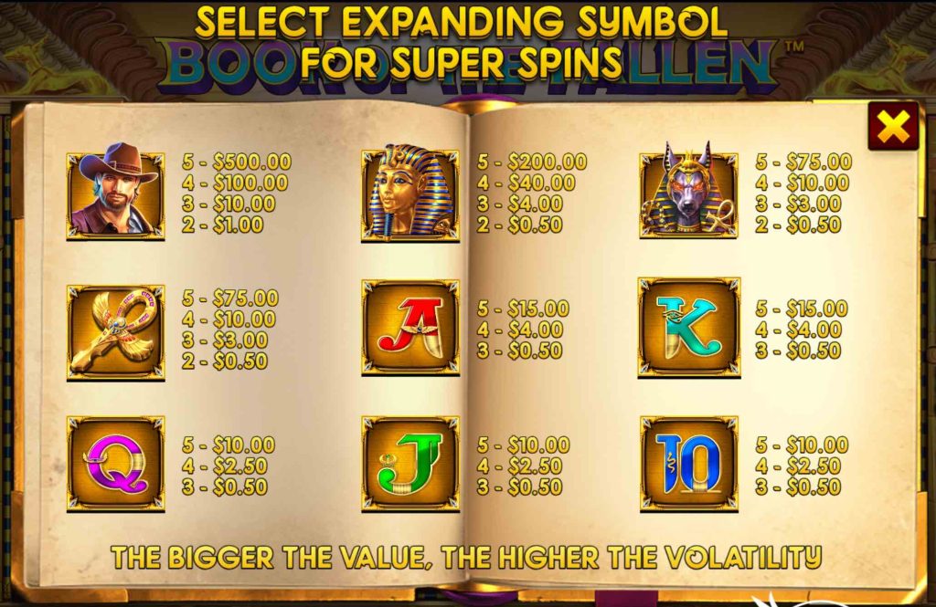 Book of the Fallen super spins selection