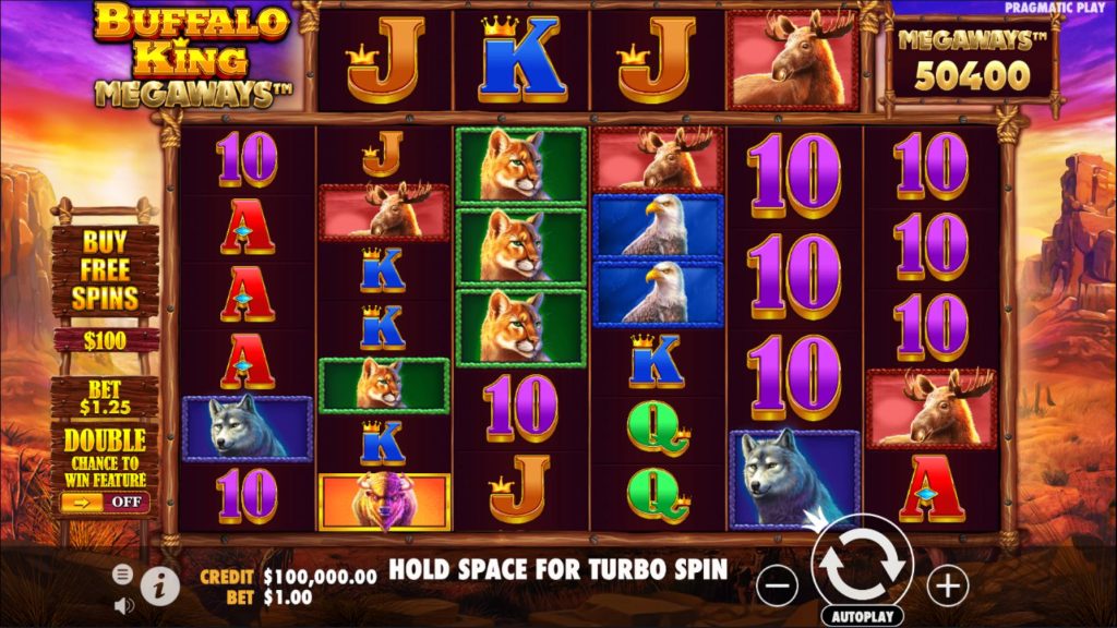 Buffalo King Megaways main slot screen