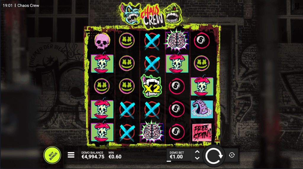 Chaos Crew main slot screen