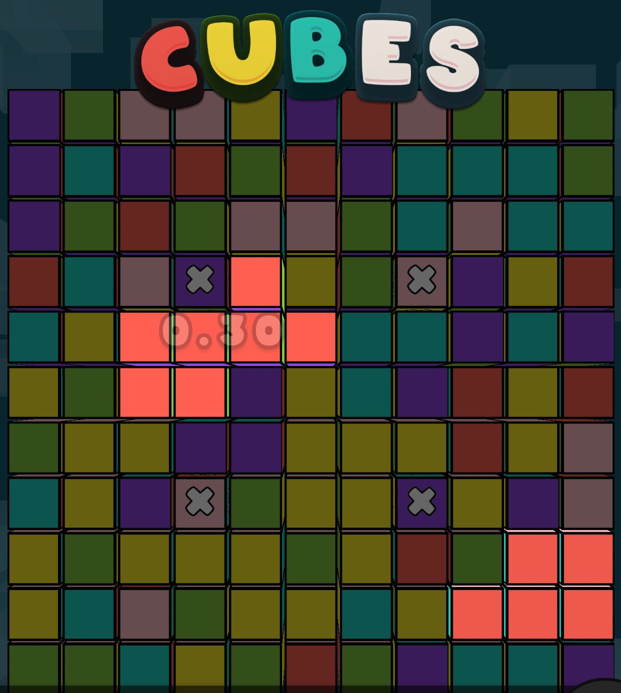 Cubes 2 max base game grid
