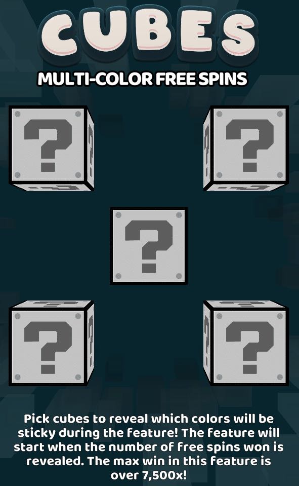 Cubes 2 multi color free spins bonus picker