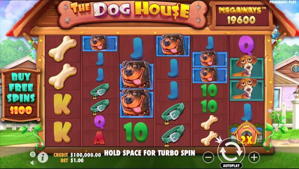 The Dog House Megaways main slot screen