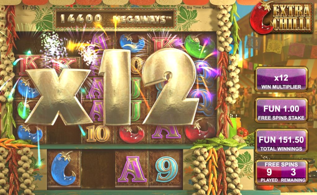Extra Chilli free spins progressive multiplier