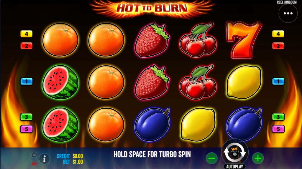 Hot to Burn main slot screen