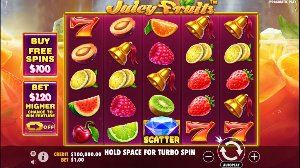 Juicy Fruits main slot screen