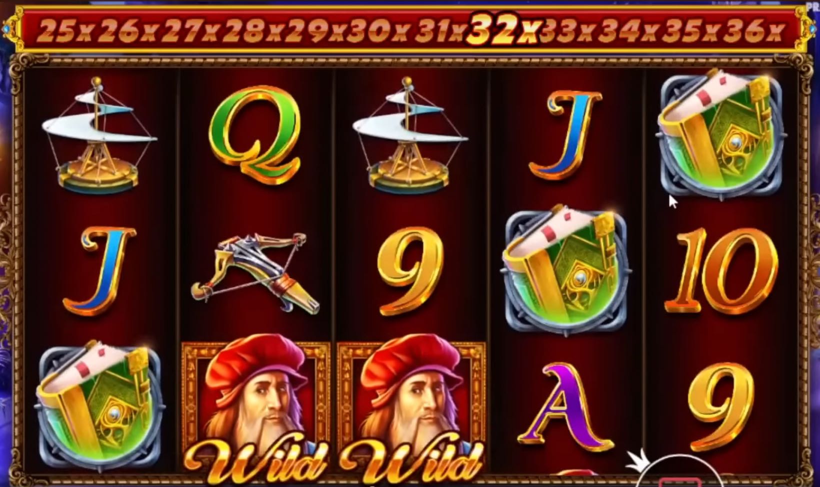 Da Vinci's Treasure progressive free spins big multiplier