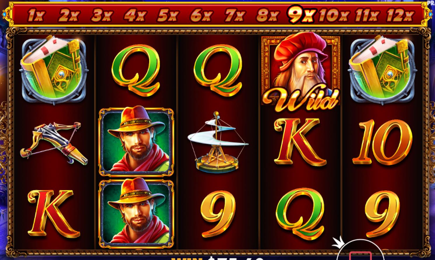 Da Vinci's Treasure progressive free spins