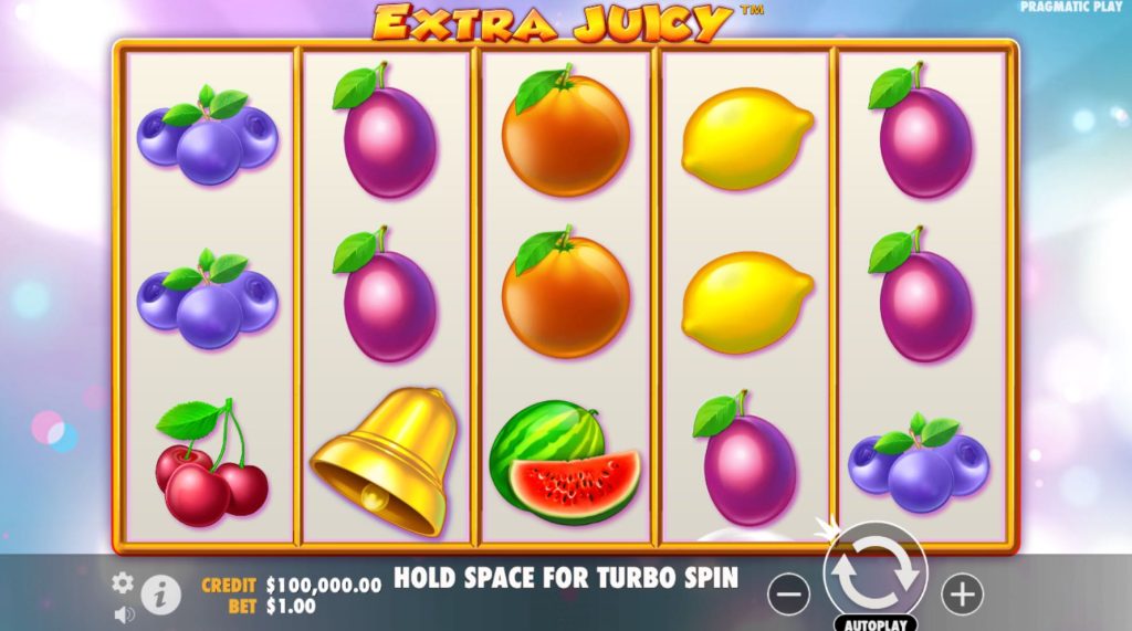 Extra Juicy main slot screen