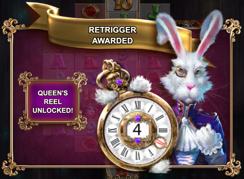 White Rabbit extra free spins retrigger clock